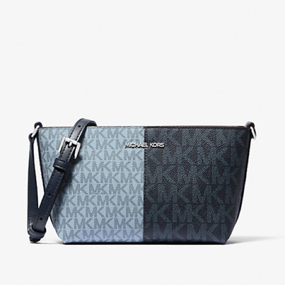 NEW Michael Kors Jet Set Travel Small TZ Crossbody Bag Blue Handbag Purse NWT - Picture 3 of 10